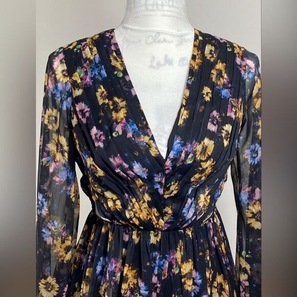 Aidan by Aidan Mattox Floral Pleated Chiffon Gown size 0 - Picture 11 of 14